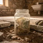 Longère achetée 92 000 euros en 2019 : un bocal enfoui en 1958 déterré sous la dalle de la buanderie