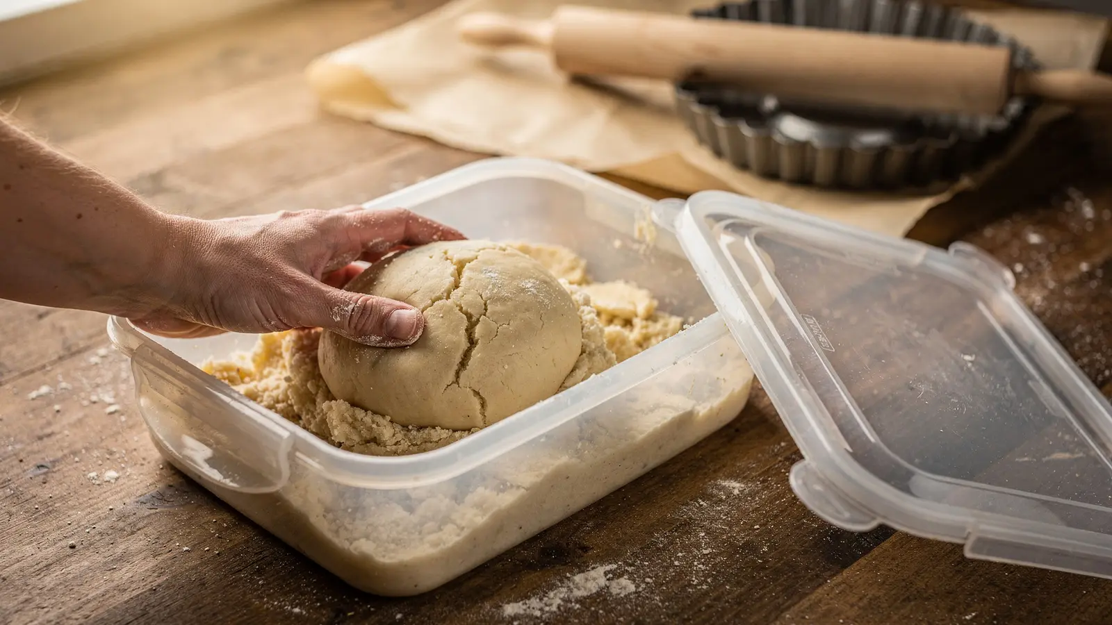 Pâte à tarte sucrée : préparez-la sans robot en secouant une boîte hermétique