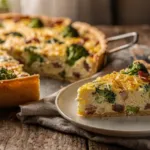 Quiche sans pâte au brocoli et à la pancetta : le cottage cheese remplace la crème