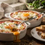 Œufs cocotte à la tomate et au fromage : 10 à 12 minutes de cuisson au four